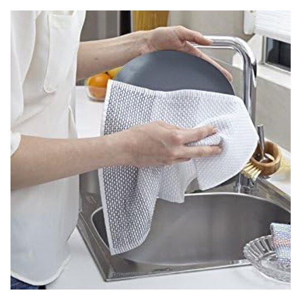 Full Circle Tidy Grigio Strofinacci da Cucina 3 pezzi