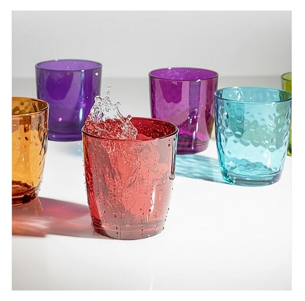 Barazzoni Bicchieri Coriandoli Vetro Colori Misti 32cl 6 pezzi