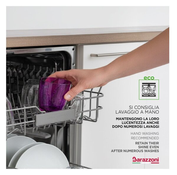 Barazzoni Bicchieri Coriandoli Vetro Colori Misti 32cl 6 pezzi