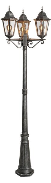 Lampione Vintage 216cm 3xE27 IP54 Spazzolato - Serie PUCCINI
