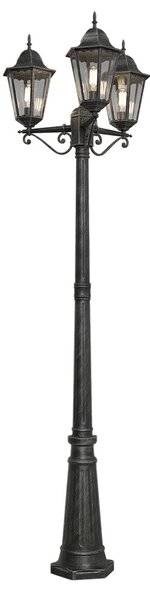 Lampione Vintage 216cm 3xE27 IP54 Spazzolato - Serie PUCCINI