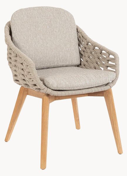 Set di 2 sedie da giardino con braccioli e gambe in legno di teak Tamires