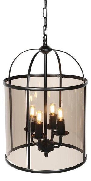 Steinhauer - lampada a sospensione - Pimpernel - nero - vetro metallo - Ø 25cm - E14 - 5972ZW