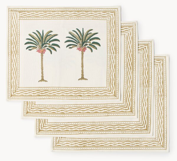 Set di 4 tovaglioli dipinti a mano Palm Tree