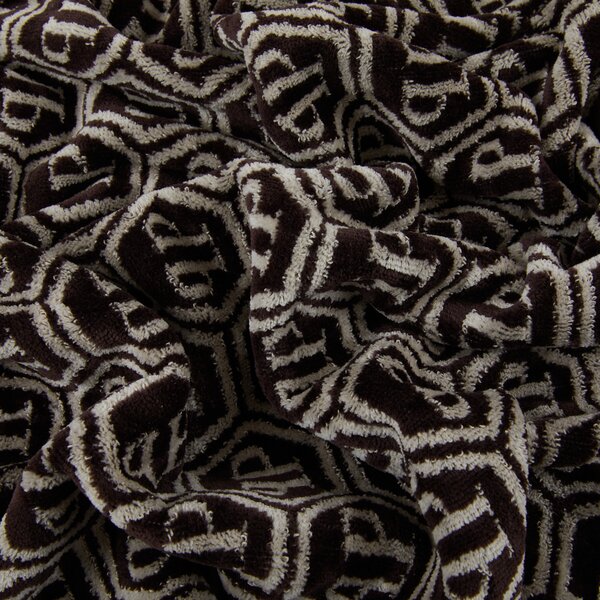 Asciugamano Con Ospite In Acrilico Dralon Pattern 40X60+60X100 Premoli Di Bella Moderno Brown Caleffi