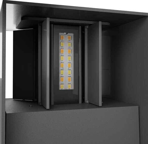 Applique LED Cubo 12W Bidirezione Antracite IP65 CCT OSRAM Chip LED