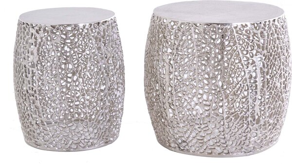 Tavolino da 40 cm, design argento, moderno, per il soggiorno. ACQUISTA ORA