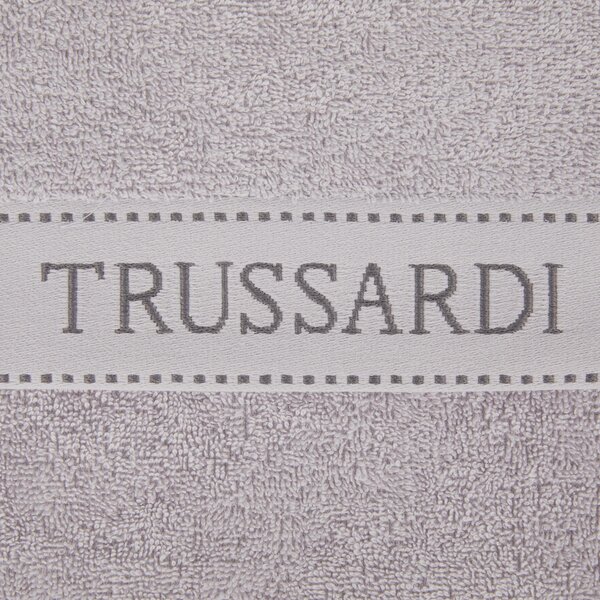 Telo Bagno In Acrilico Dralon Ribbon 100x150 Trussardi Tinta Unita Perla Caleffi