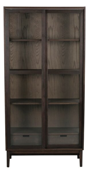 Vetrina marrone in rovere con ante scorrevoli 100x203 cm Hazelton - Rowico
