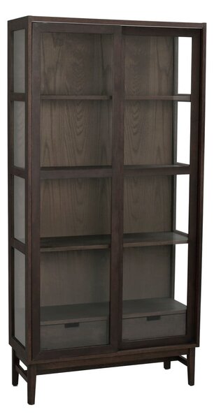 Vetrina marrone in rovere con ante scorrevoli 100x203 cm Hazelton - Rowico