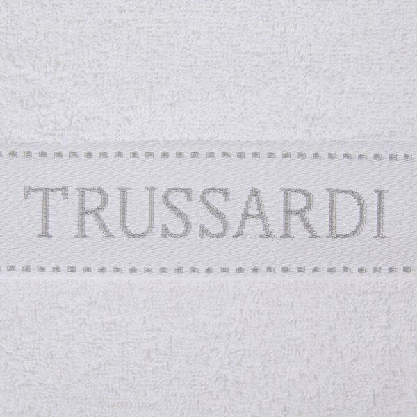 Telo Bagno In Acrilico Dralon Ribbon 100x150 Trussardi Tinta Unita Bianco Caleffi