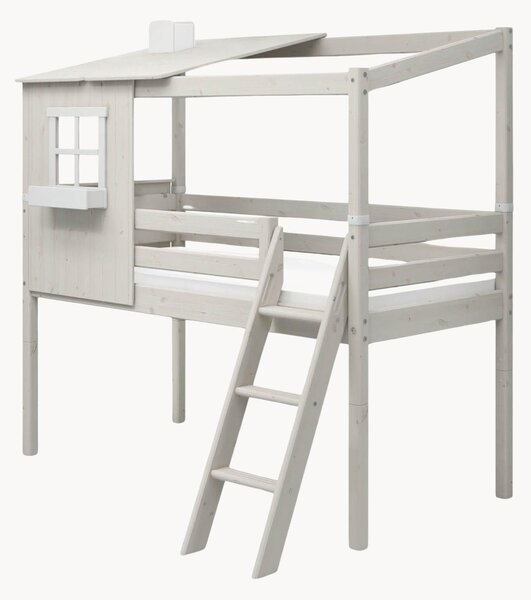 Letto per bambini in legno con scala e barriera di sicurezza Classic 1/2