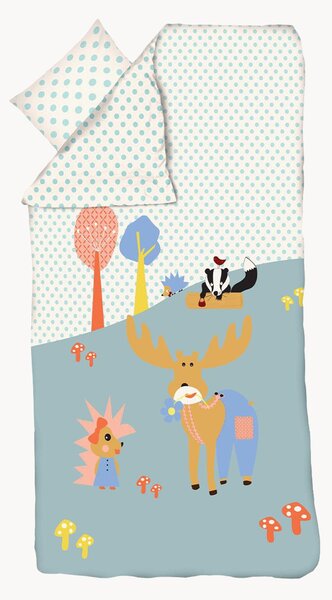 Set biancheria da letto per bambini in raso di cotone Forest