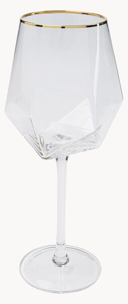 Set di 4 bicchieri da vino fatto a mano Diamond