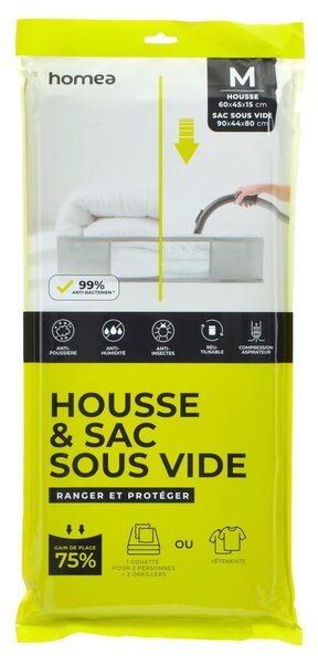 Organizer per sottoletto sottovuoto in plastica 60x45x15 cm – Homéa