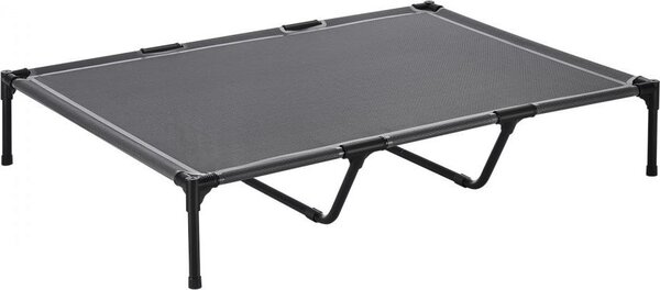 Letto rialzato per cani XL - Letto grigio per animali domestici con tubi in acciaio - Letto per cani