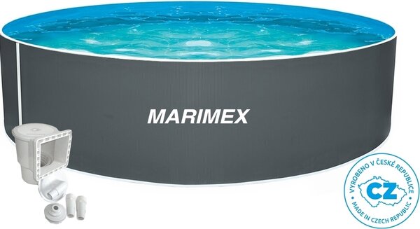 Piscina fuori terra con pareti in acciaio Orlando Pool 3,05 x 0,91 m GRIGIO, con skimmer