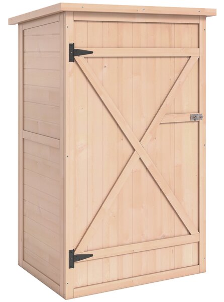 Outsunny Casetta da Giardino in Legno di Abete Impermeabile, Capanno Attrezzi da Esterno 75x56x115cm|Aosom