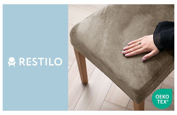 Coprisedia greige con rivestimento elastico per sedie 48 cm Sento – Restilo