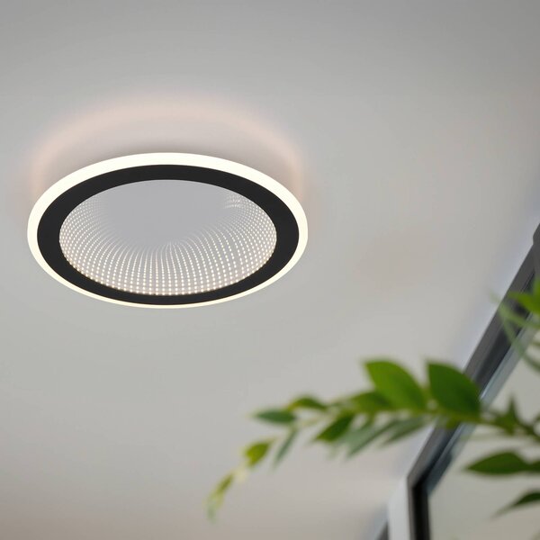 Reality Leuchten Plafoniera soffitto Glace, dimmerabile, Nero, Soggiorno / Sala da pranzo, Metallo, Moderno, Plafoniera
