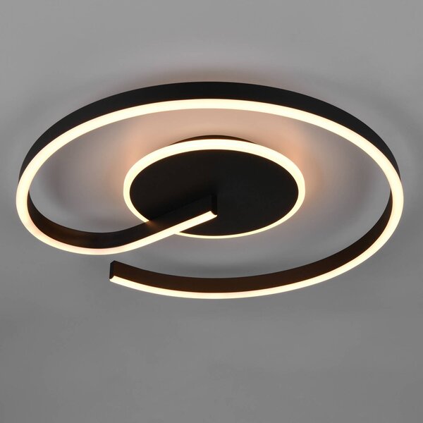 Reality Leuchten Plafoniera soffitto Calle, dimmerabile, Nero, Soggiorno / Sala da pranzo, Metallo, Moderno, Plafoniera