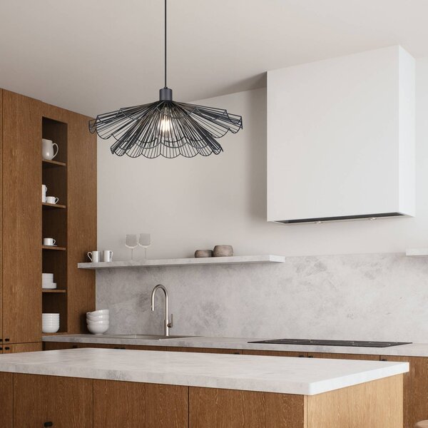 Reality Leuchten Plafoniera di design Margarita, dimmerabile, Nero, Soggiorno / Sala da pranzo, Metallo, Moderno, Plafoniera