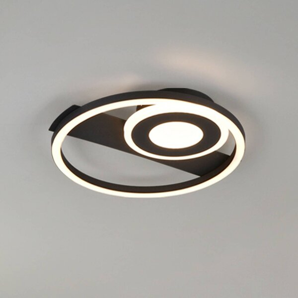 Reality Leuchten Plafoniera soffitto Horus, dimmerabile, Nero, Soggiorno / Sala da pranzo, Metallo, Moderno, Plafoniera