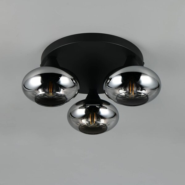 Reality Leuchten Plafoniera soffitto Divina, dimmerabile, Alluminio / Grigio / Zincato, Soggiorno / Sala da pranzo, Vetro, Moderno, Plafoniera