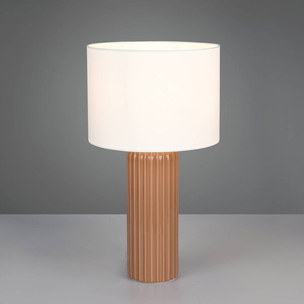 Reality Leuchten Lampada da tavolo Blair, Crema / Ambra, Soggiorno / Sala da pranzo, Ceramica, Moderno, Lampada da tavolo