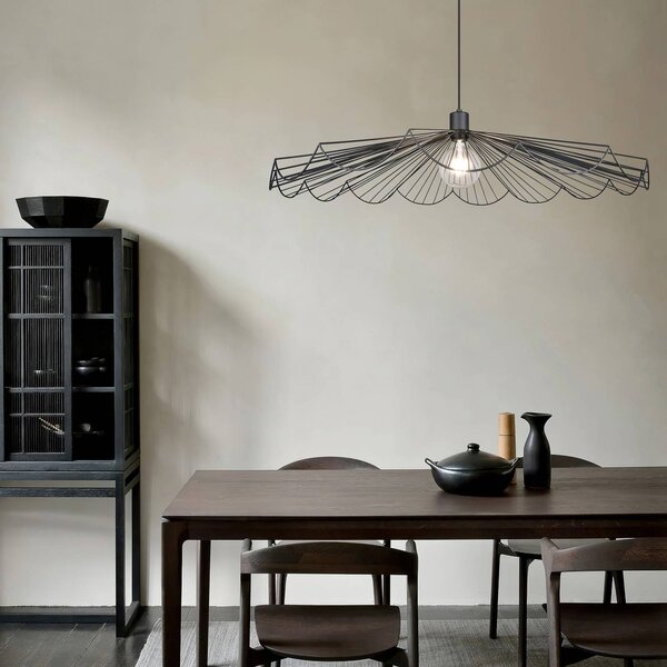 Reality Leuchten Lampada a sospensione Margarita, dimmerabile, Nero, Soggiorno / Sala da pranzo, Metallo, Moderno, Lampada a sospensione