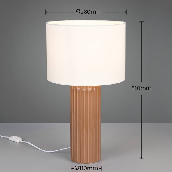 Reality Leuchten Lampada da tavolo Blair, Crema / Ambra, Soggiorno / Sala da pranzo, Ceramica, Moderno, Lampada da tavolo