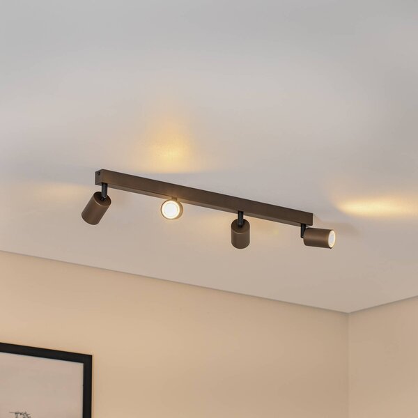 Faretto da soffitto Top, regolabile, marrone, lineare a 4 luci Top TK Lighting, dimmerabile, Marrone / Ruggine, Soggiorno / Sala da pranzo, Metallo, Moderno, Faretto