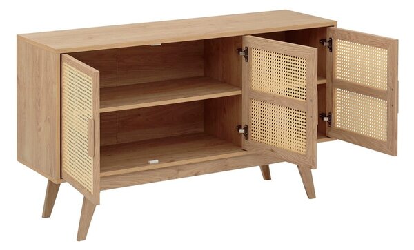 Cassettiera bassa effetto rovere naturale 128x75 cm Bridget - Støraa