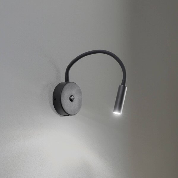 Applique da parete Lagos USB TK Lighting, Nero, Camera da letto, Metallo, Moderno, Applique