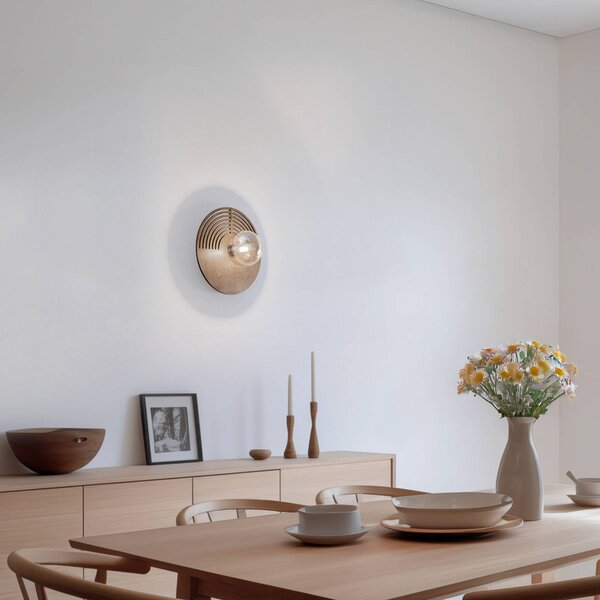 Applique da parete Lunar TK Lighting, dimmerabile, Legno chiaro, Soggiorno / Sala da pranzo, Legno, Moderno, Applique