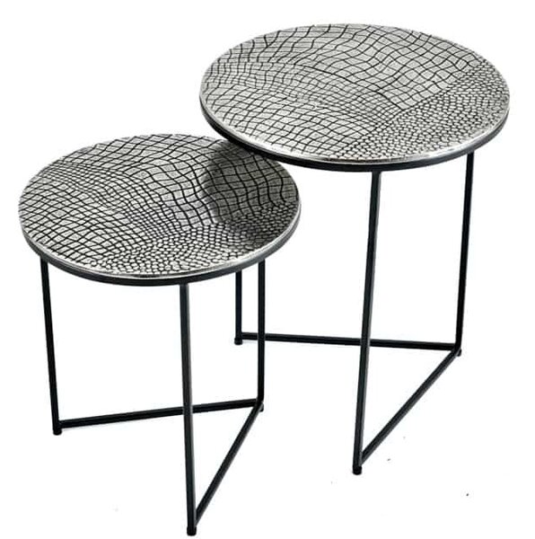 Tavolino da 40 cm, argento, design moderno, per il soggiorno. ACQUISTA ORA