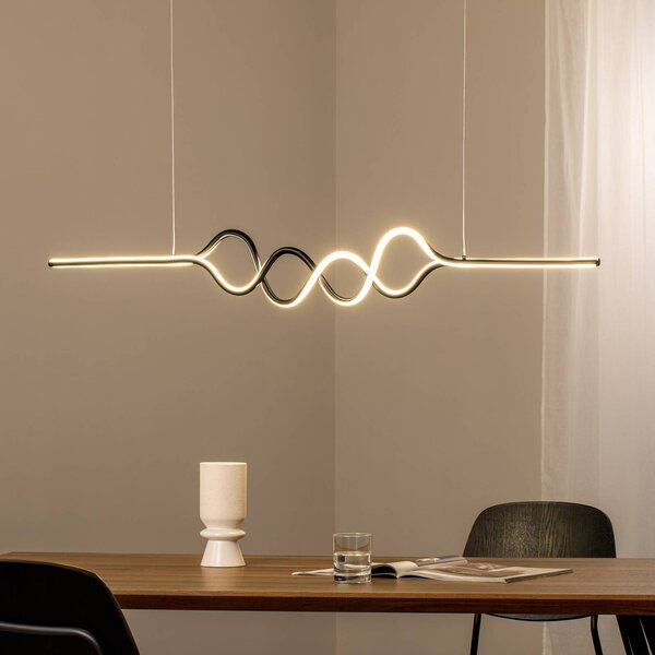 Lampada LED a sospensione Ancona, metallo, oro/nero, 4.000 K Ancona Milagro Lighting, Ottone / Oro, Soggiorno / Sala da pranzo, Metallo, Moderno