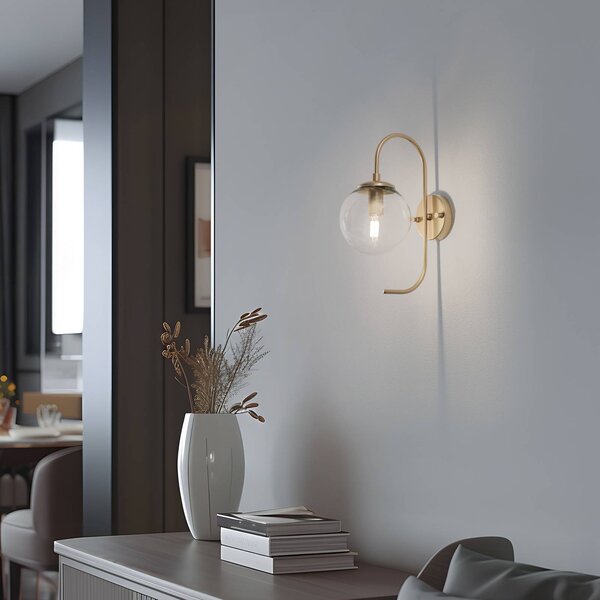 Lampada a sospensione Jewel Opviq, dimmerabile, Ottone / Oro, Soggiorno / Sala da pranzo, Vetro, Lampada a sospensione
