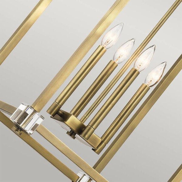 Lampadario Contemporaneo Cayden Acciaio Ottone Naturale 4 Luci E14 IP20