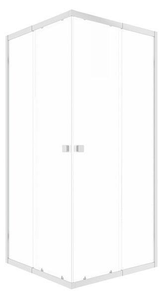 Cabina doccia 90x90 MARWELL Flexi 77-90x77-90-190 cm Doccia ad angolo con profili regolabili in alluminio di alta qualità in argento opaco Cabina doccia a battente