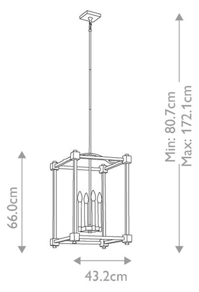 Lampadario Contemporaneo Cayden Acciaio Ottone Naturale 4 Luci E14 IP20