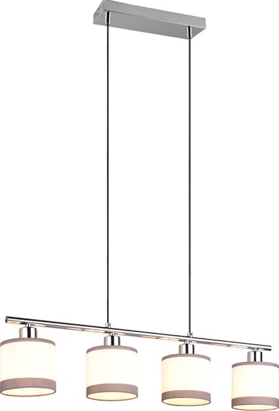 Lampada a sospensione DAVOS argento-tonalità argento-grigio 4xE14x10W metallo dim.: 150x75x12 cm IP20 RL