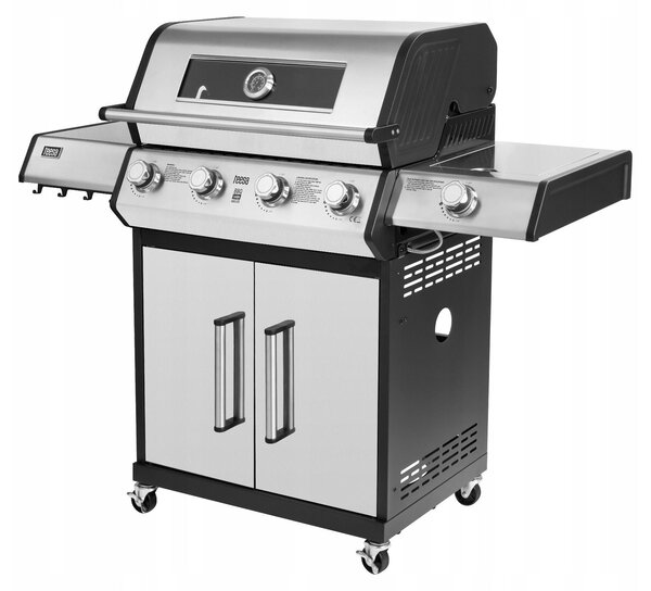 Teesa TSA0250 BBQ a gas 5006 MASTER, 5 bruciatori, 14 kW, nero e argento