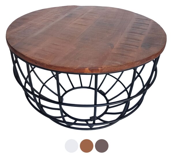 Tavolino da salotto Lexington Dallas Ø 55cm in legno massello bassano