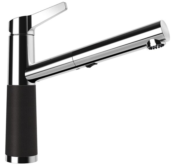 Miscelatore SCHOCK SC-510 in NERO con bocca estraibile / CRISTALITE® Basic Line / miscelatore monocomando