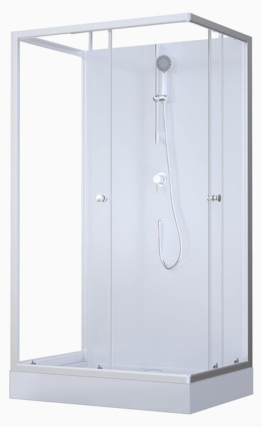 Doccia completa MARWELL Doccia completa White Dream 80 x 110 x 200 cm - set completo incl. piatto doccia e rubinetto - installazione reversibile