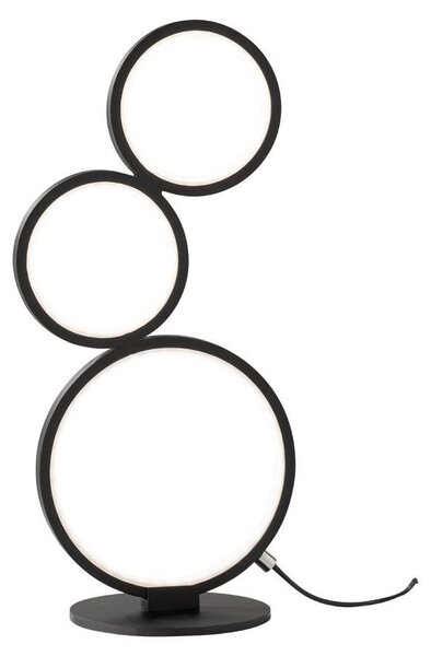 Trio Rondo LED lampada da tavolo 17W dimmerabile nero opaco bianco caldo