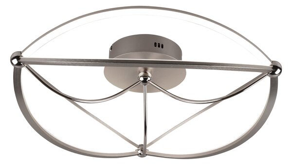 Grande plafoniera a LED CHARIVARI argento opaco, Ø 62 cm