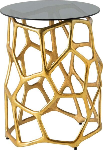 Tavolino da 50 cm in vetro dorato, design moderno per il soggiorno - ACQUISTA ORA