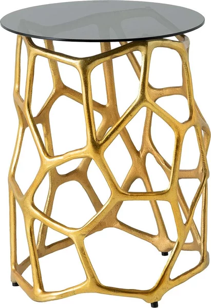 Tavolino da 50 cm in vetro dorato, design moderno per il soggiorno - ACQUISTA ORA